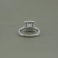 Princess Lab Diamond Halo Engagement Ring