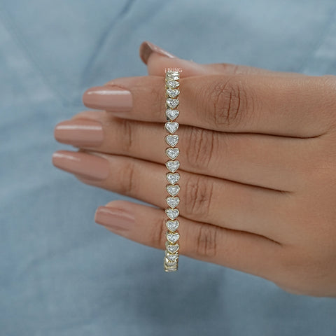 Heart Cut Lab Grown Diamond Tennis Bracelet