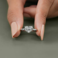 Heart Lab Diamond Solitaire Engagement Ring