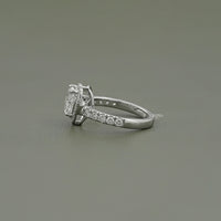 Heart Cut Halo Diamond Accent Engagement Ring
