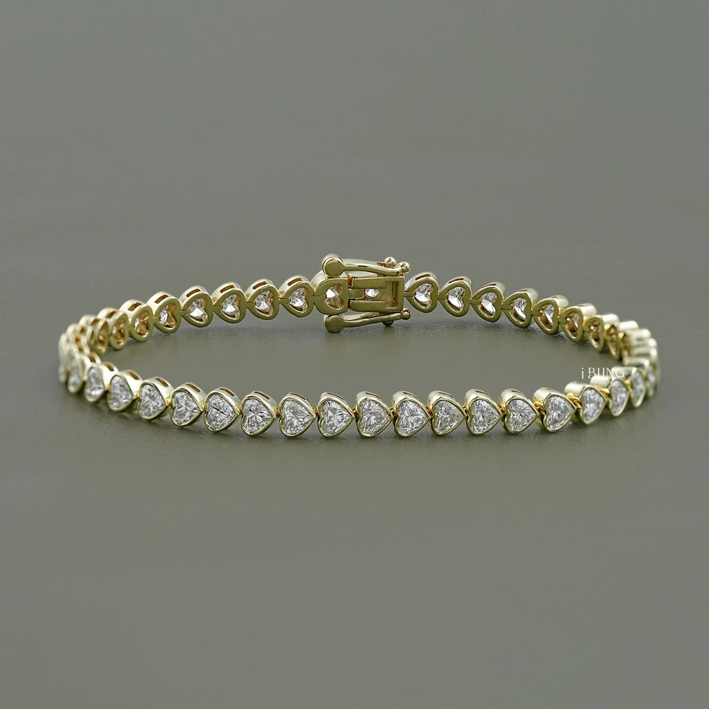 Heart Cut Lab Grown Diamond Tennis Bracelet