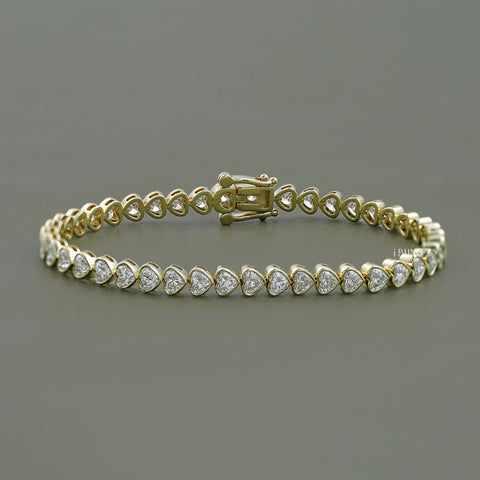 Heart Cut Lab Grown Diamond Tennis Bracelet