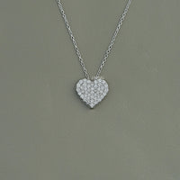 Heart Shape Round Cut Lab Grown Diamond Necklace