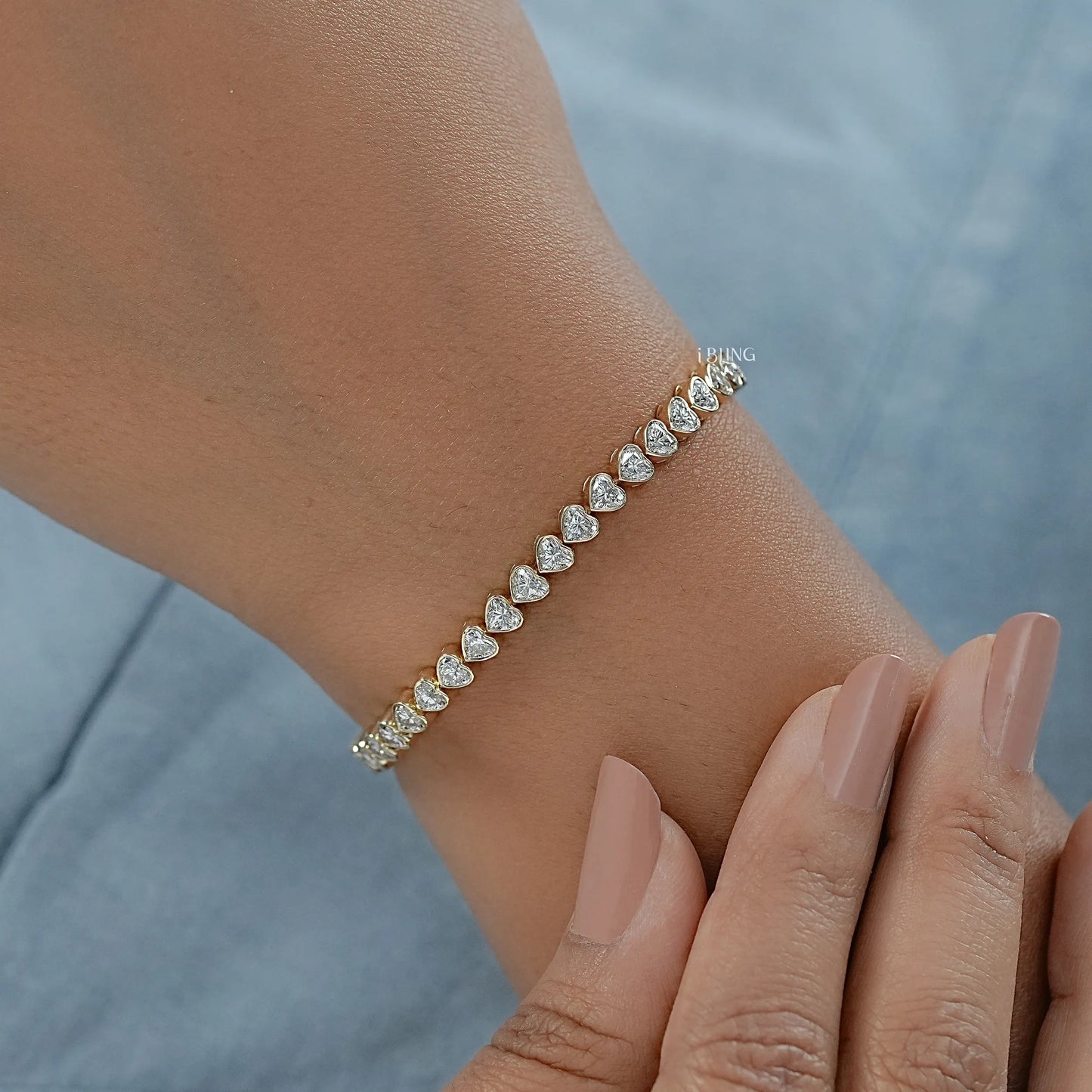 Heart Cut Lab Grown Diamond Tennis Bracelet
