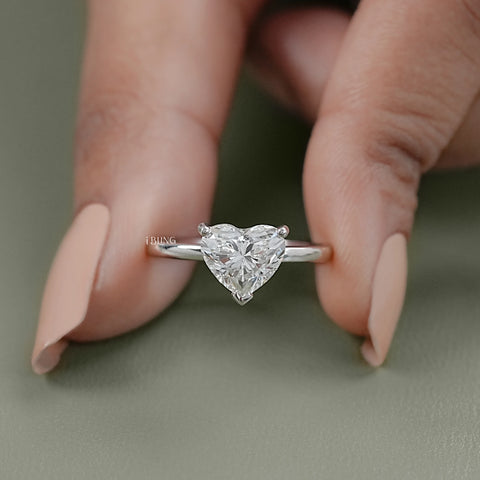 Heart Cut Lab Grown Diamond Solitaire Engagement Ring