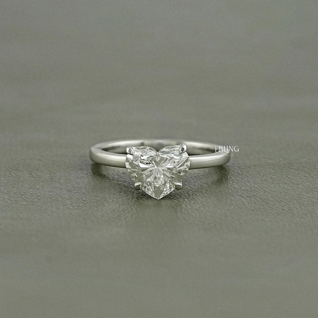Heart Lab Diamond Solitaire Engagement Ring