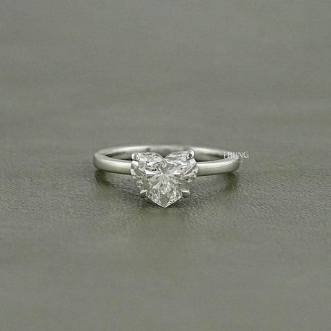 Heart Lab Diamond Solitaire Engagement Ring