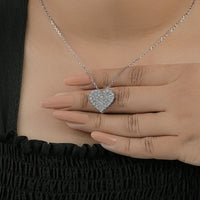 Heart Shape Round Cut Lab Grown Diamond Necklace