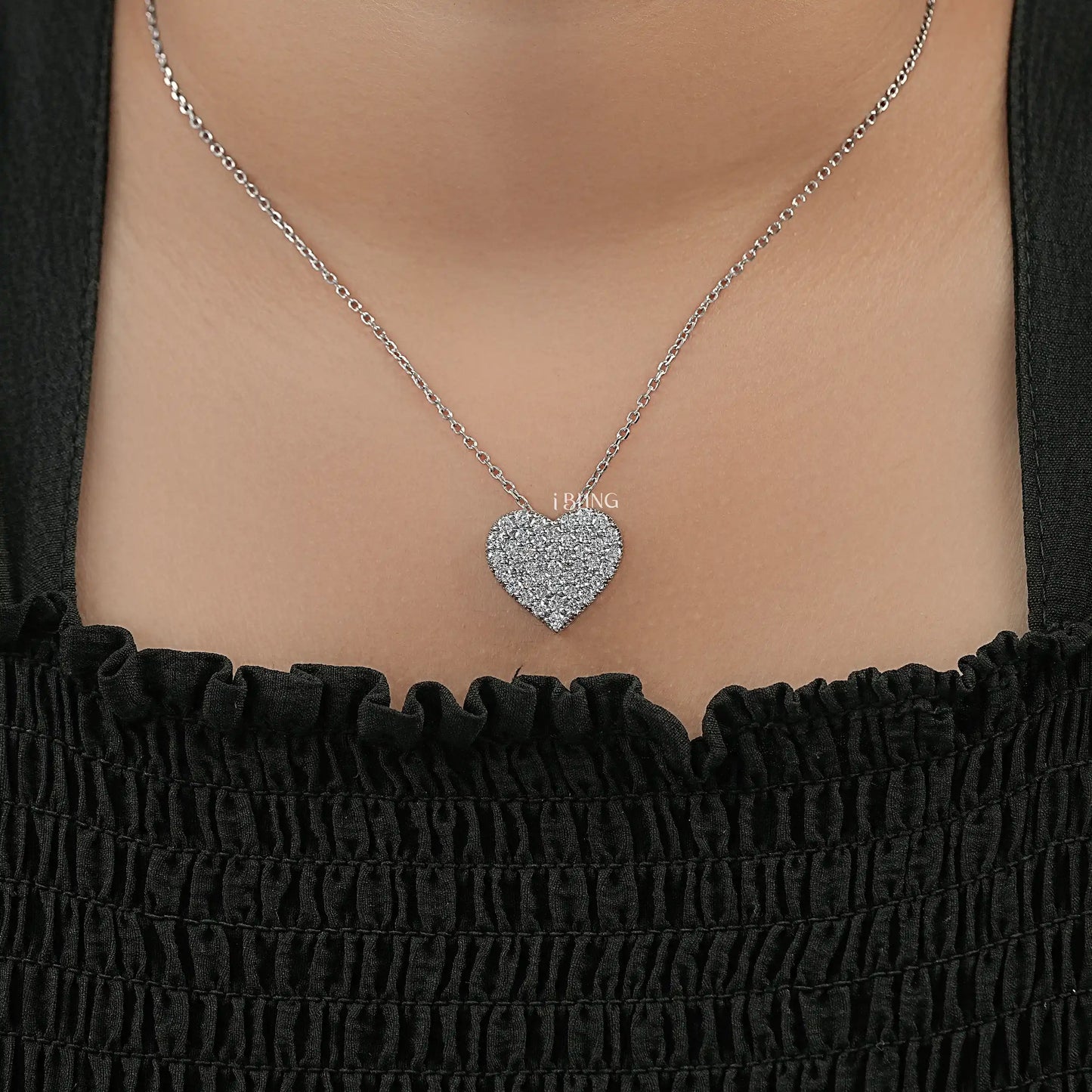 Heart Shape Round Cut Lab Grown Diamond Necklace