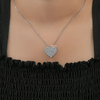 Heart Shape Round Cut Lab Grown Diamond Necklace