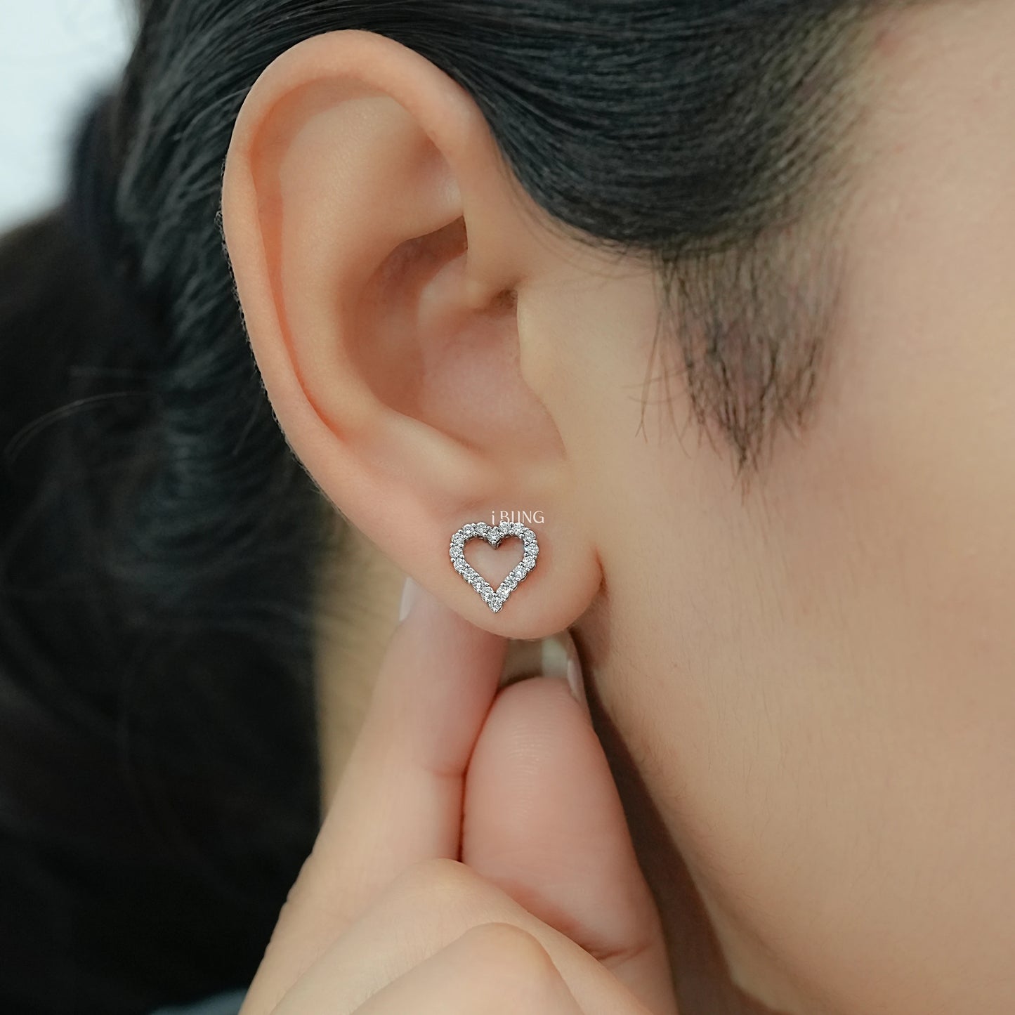 Heart Shape Round Cut Lab Diamond Stud Earrings Earrings