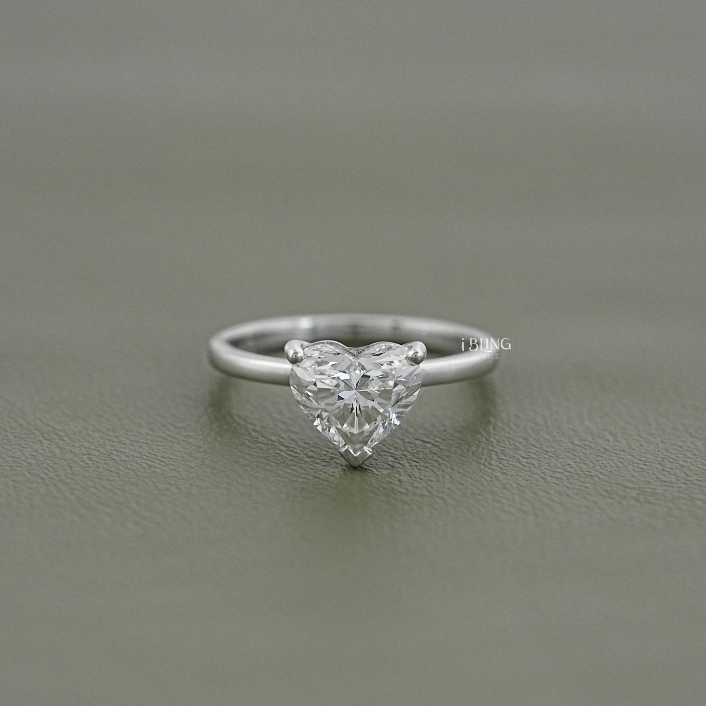 Heart Cut Lab Grown Diamond Solitaire Engagement Ring