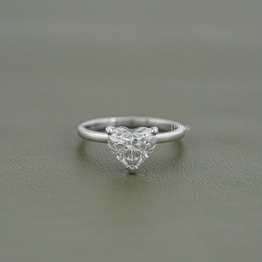 Heart Cut Lab Grown Diamond Solitaire Engagement Ring Solitaire Ring