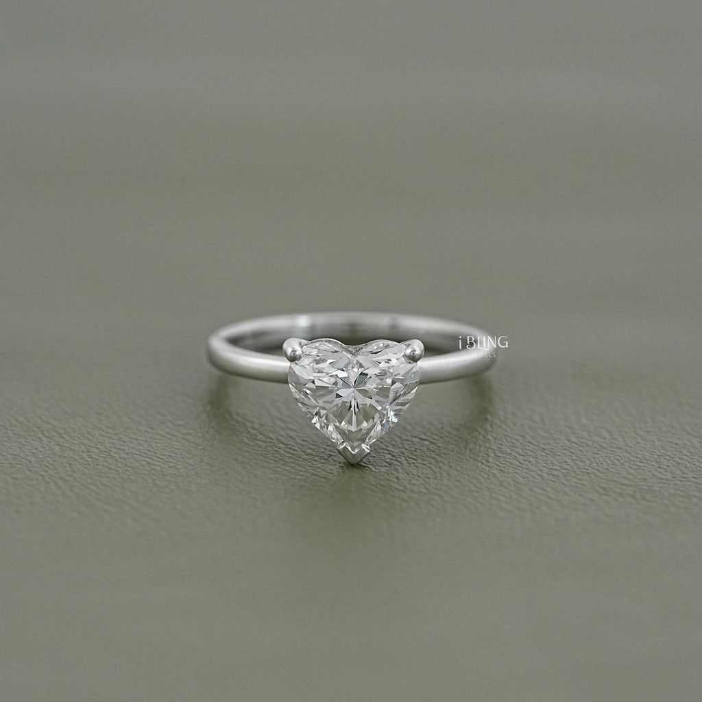Heart Cut Lab Grown Diamond Solitaire Engagement Ring
