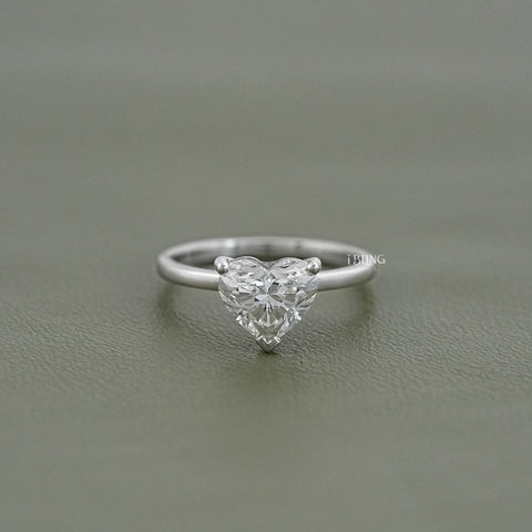 Heart Cut Lab Grown Diamond Solitaire Engagement Ring