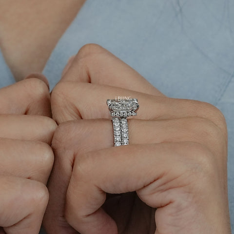 Radiant Cut Lab Grown Diamond Bridal Ring Set
