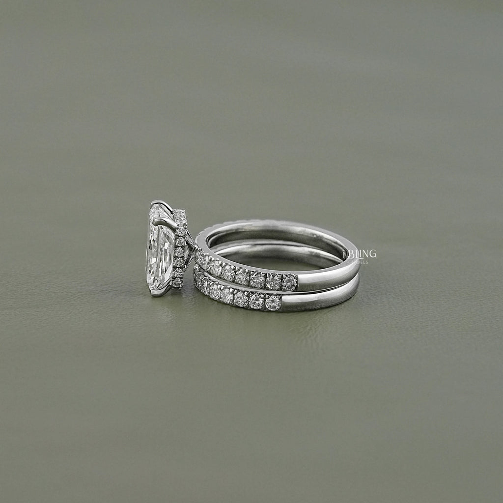 Radiant Cut Lab Grown Diamond Bridal Ring Set