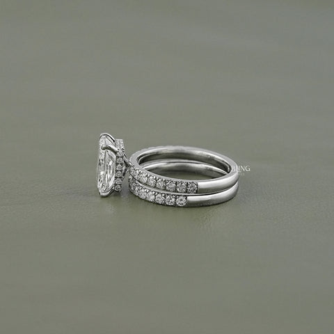 Radiant Cut Lab Grown Diamond Bridal Ring Set