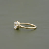 Old Mine Cushion Cut Hidden Halo Engagement Ring