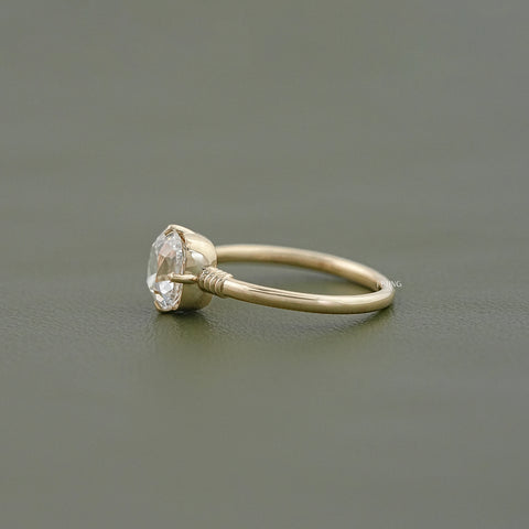 Old Mine Cushion Cut Hidden Halo Engagement Ring