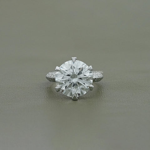 Hidden Halo Pave Set Round Diamond Ring