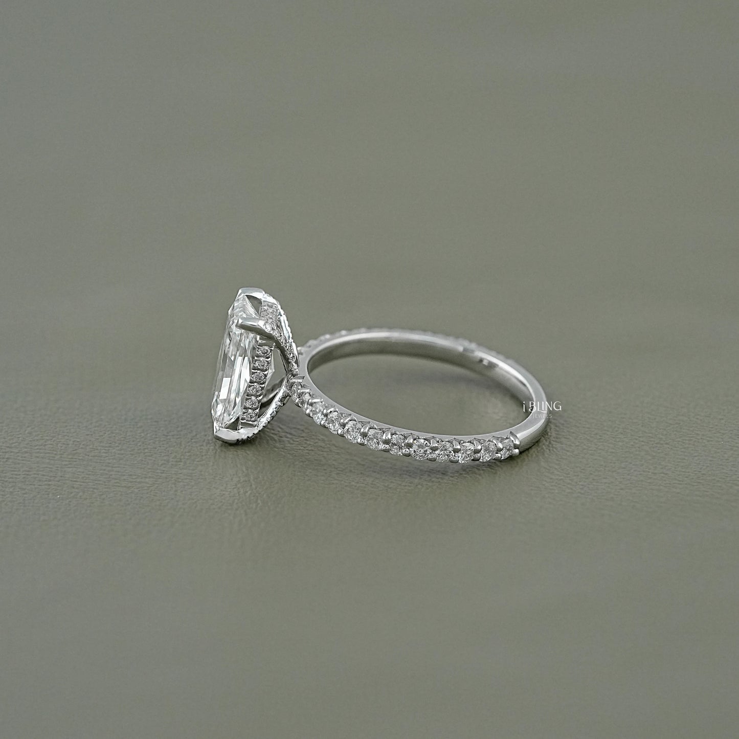 Radiant Lab Grown Diamond Solitaire Accent Ring