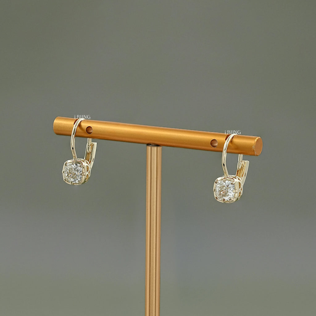 Cushion Lab Grown Diamond Hoop Earrings