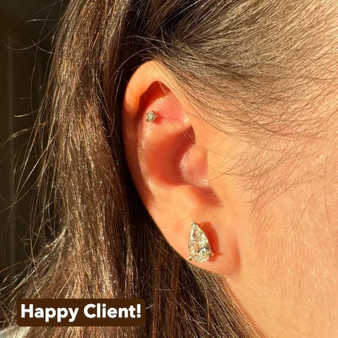 Pear Lab Diamond Stud Earrings