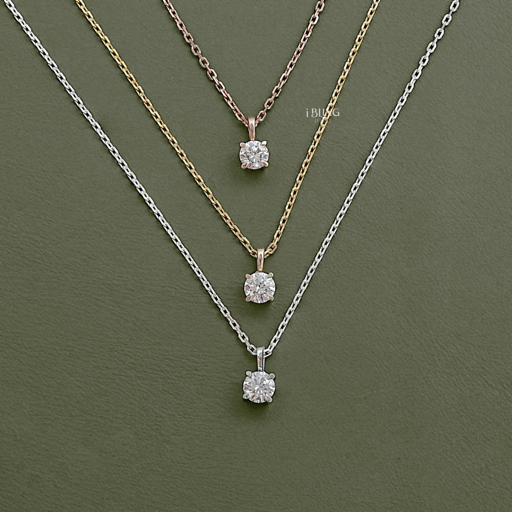 Round Lab Grown Diamond Solitaire Necklace