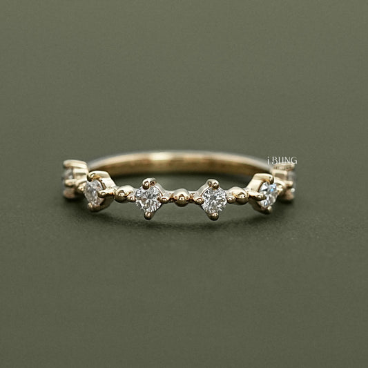 Round Diamond Floating Bubble Wedding Band