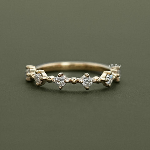 Round Diamond Floating Bubble Wedding Band