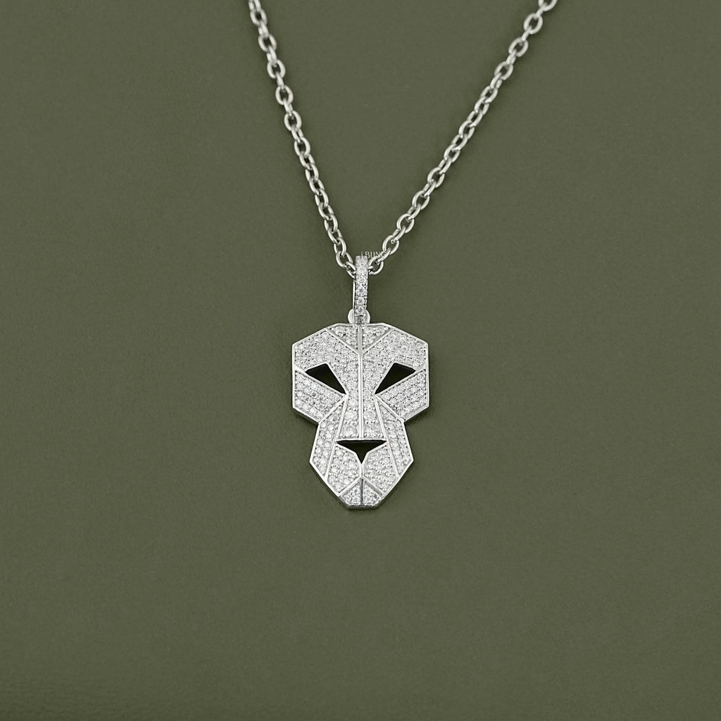 Lion Face Cut Round Lab Diamond Hip Hop Men's Pendant