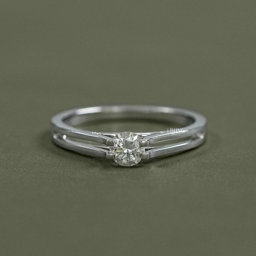 Double Band Round Brilliant Engagement Ring