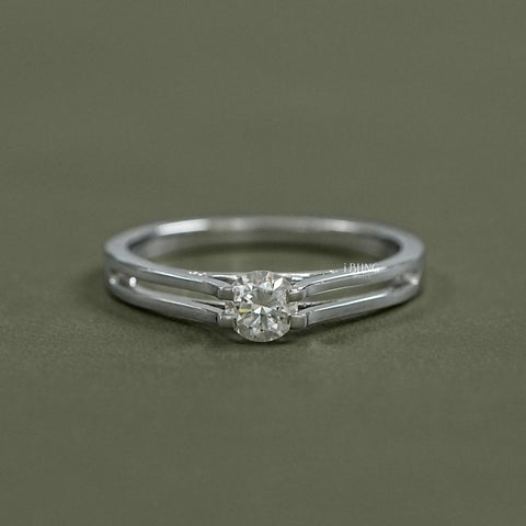 Double Band Round Brilliant Engagement Ring