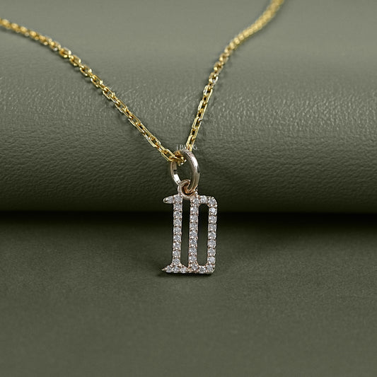 Round Cut Lab Diamond Letter Charm Pendant