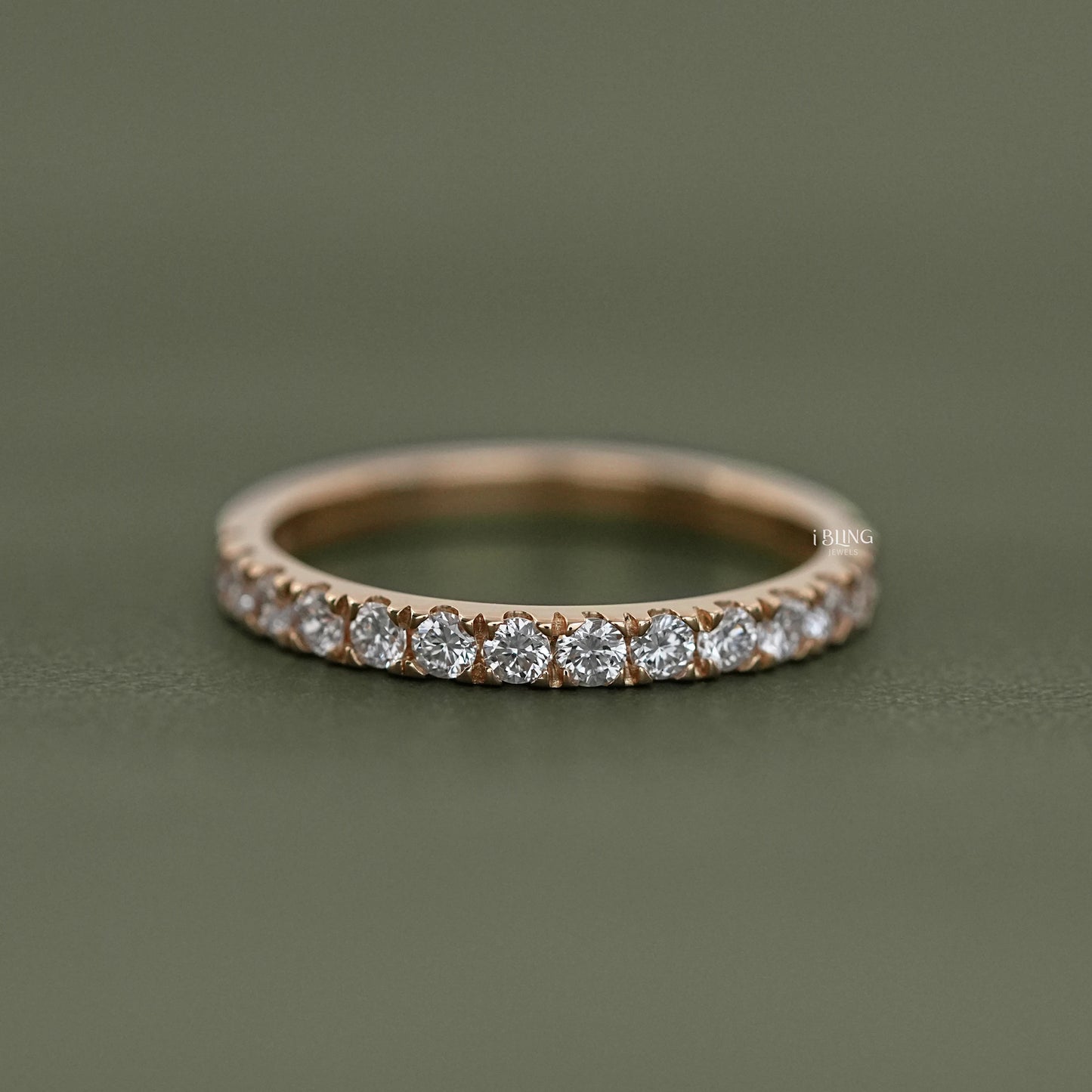 Round Diamond Half Eternity Wedding Band Half Eternity