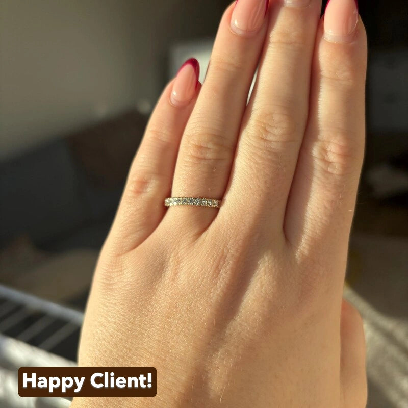 Round Diamond Half Eternity Wedding Band Half Eternity