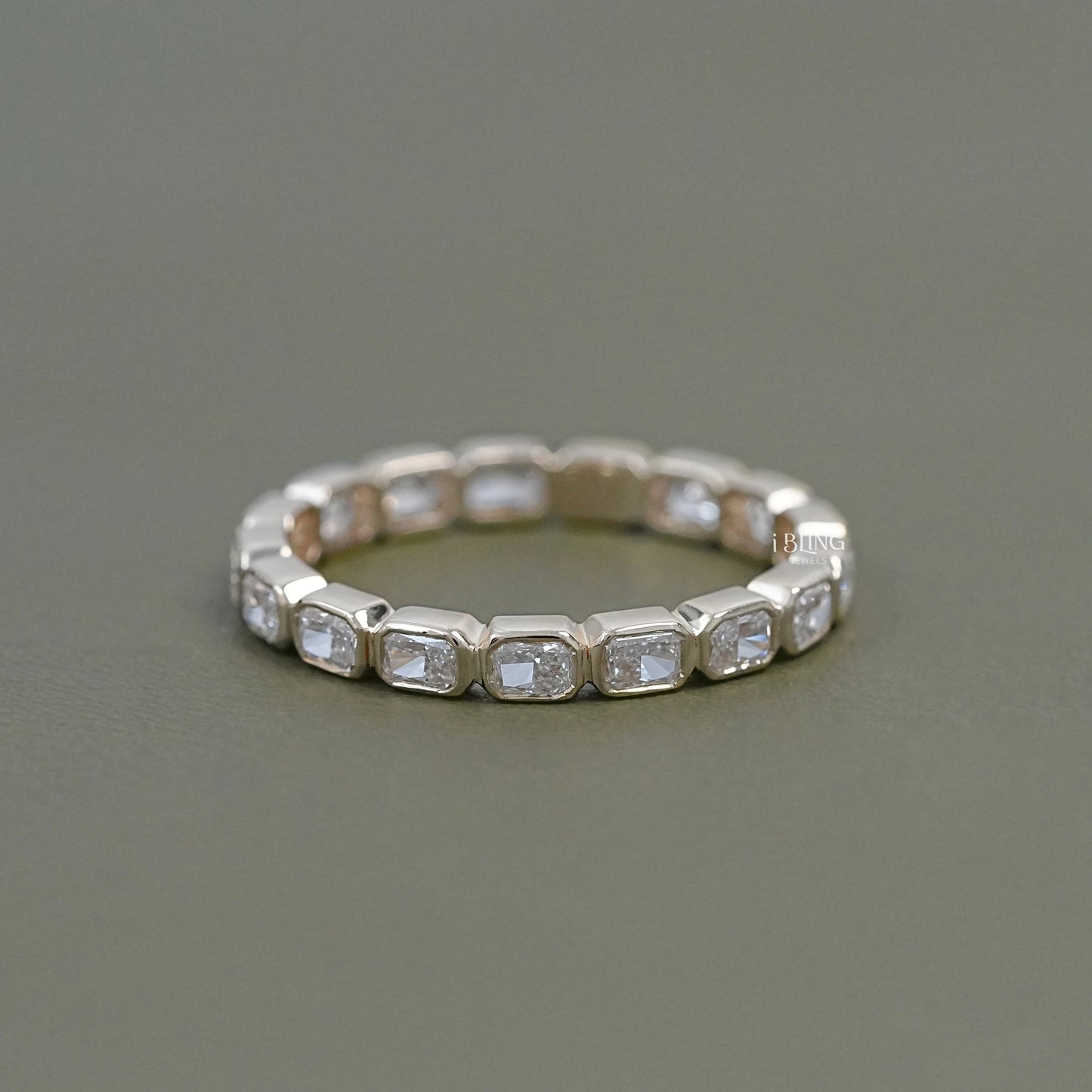 Radiant Lab Diamond Bezel Set Wedding Band
