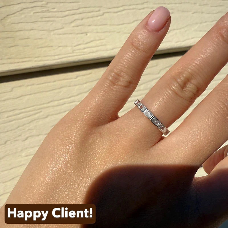 Radiant Lab Diamond Bezel Set Wedding Band