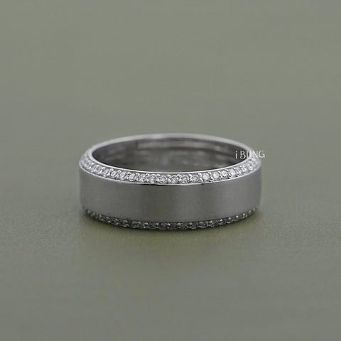Pave Diamond Eternity Men's Wedding Band