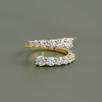 Round Lab Diamond Bypass Wedding Band