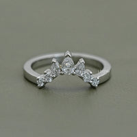 Pear Diamond Curved Wedding Band