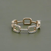 Round Diamond Link Chain Wedding Ring