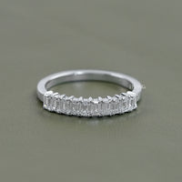 Emerald Lab Diamond Half Eternity Wedding Band