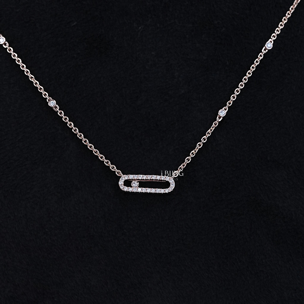Lab Grown Diamond Paper Clip Necklace