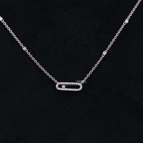 Lab Grown Diamond Paper Clip Necklace