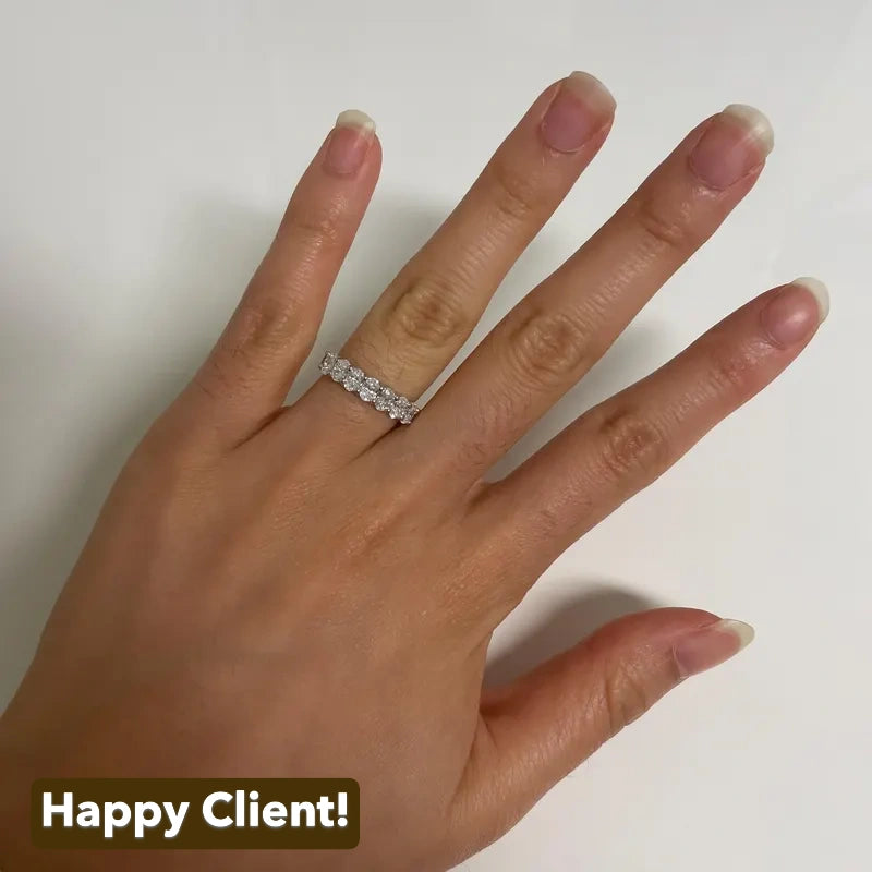 Seven Stone Oval Lab Diamond Wedding Band
