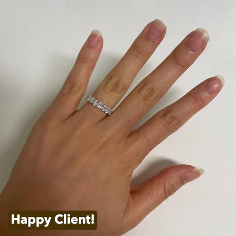 Seven Stone Oval Lab Diamond Wedding Band