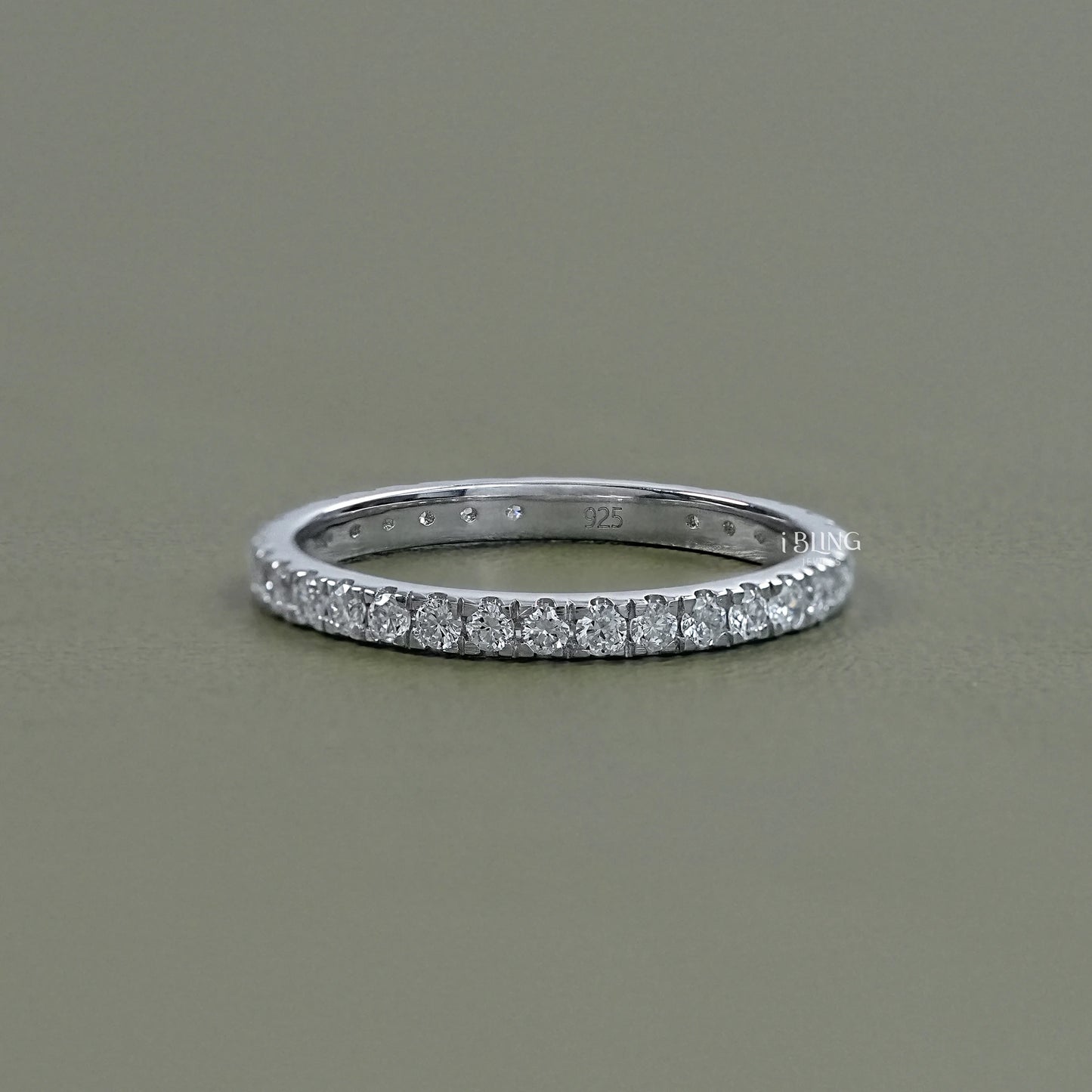 Round Lab Diamond Full Eternity Wedding Band