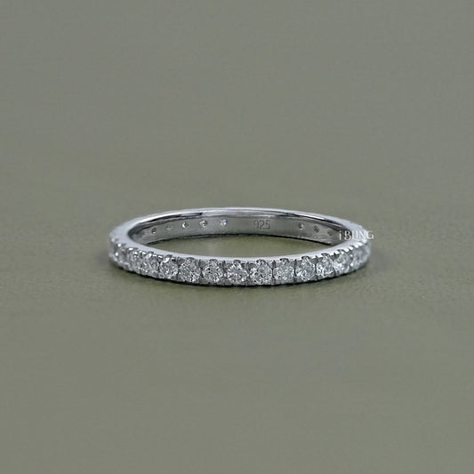 ibling Jewels Round Diamond Eternity Band set in polished 14k white gold.